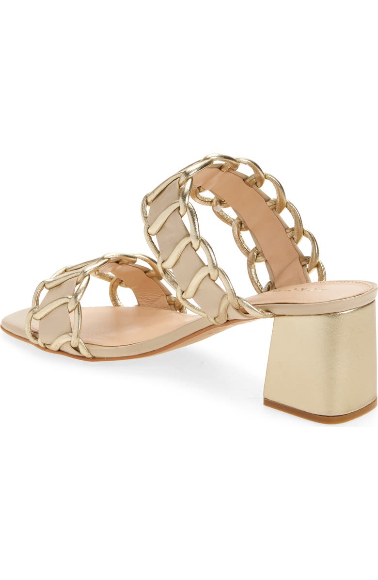 KOKO + PALENKI Nao Block Heel Slide Sandal, Alternate, color, Gold/ Beige Leather