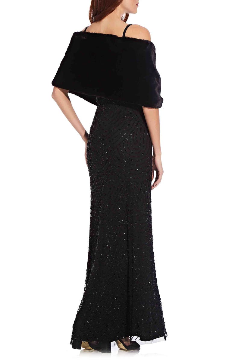 Adrianna Papell Faux Fur Wrap, Alternate, color, 