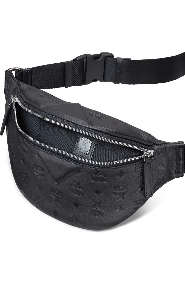 MCM Fursten Monogram Embossed Leather Belt Bag, Alternate, color,