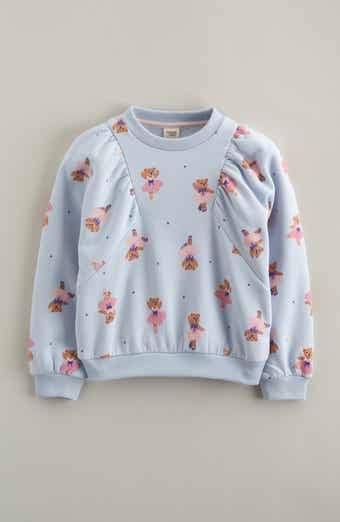 Kids' Puff Sleeve Cotton Blend Sweatshirt