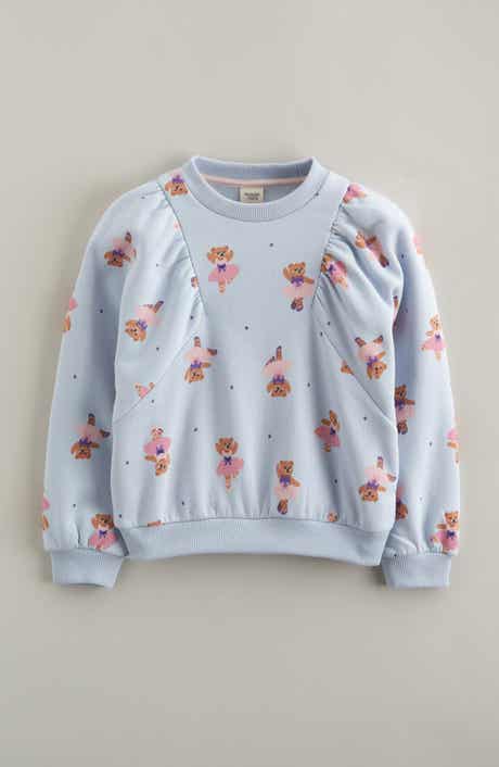 Kids' Puff Sleeve Cotton Blend Sweatshirt