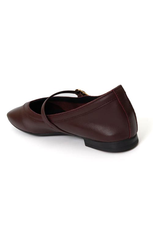 Menina Step Greta Leather Mary Jane Flat In Burgundy