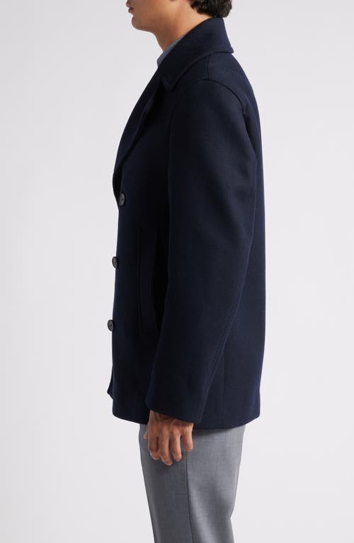 Hugo Boss Boss Clay Stretch Wool Blend Peacoat In Dark Blue