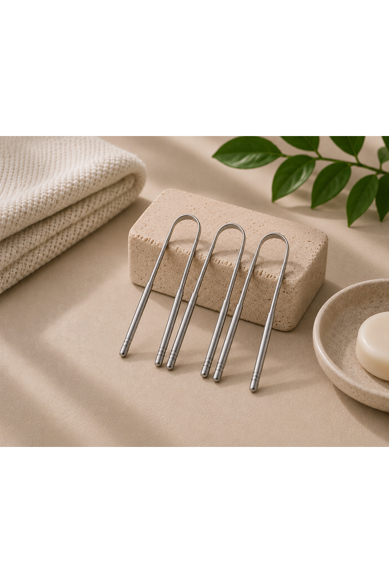 Steel Tongue Scraper For Fresh Breath, Alternate, color, Silver