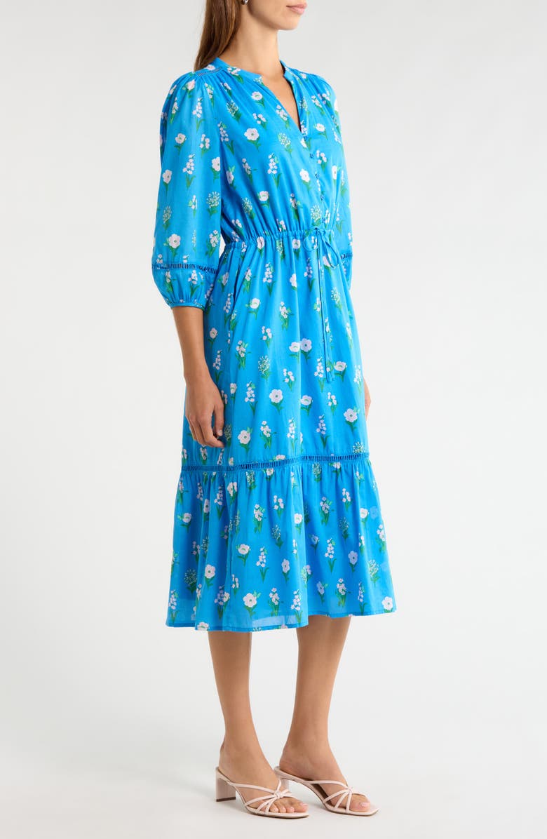 SUGARLIPS Jazleen Floral Print Midi Dress, Alternate, color, Blue-White-Green