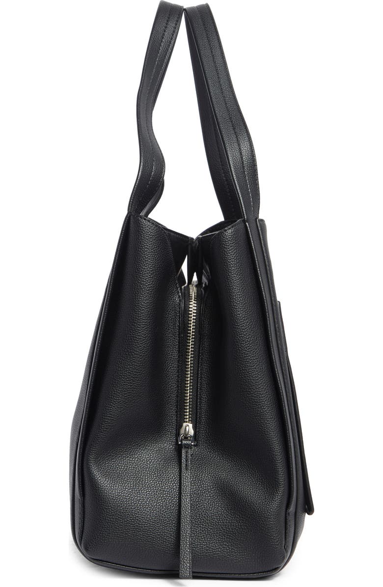 DKNY Nala Faux Leather Hobo Bag, Alternate, color, Black/ Silver