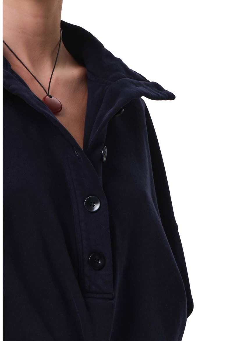 Mirelle Oversize Henley Sweatshirt, Alternate, color, NAVY