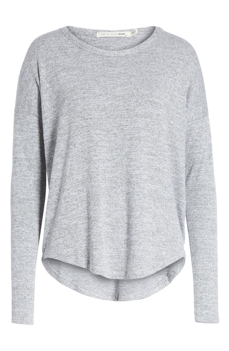 rag & bone The Knit Long Sleeve Tee, Alternate, color, Light Heather Grey