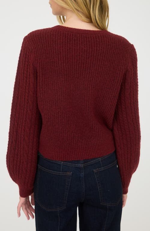 Blu Pepper Ribbon Crewneck Sweater In Burgundy
