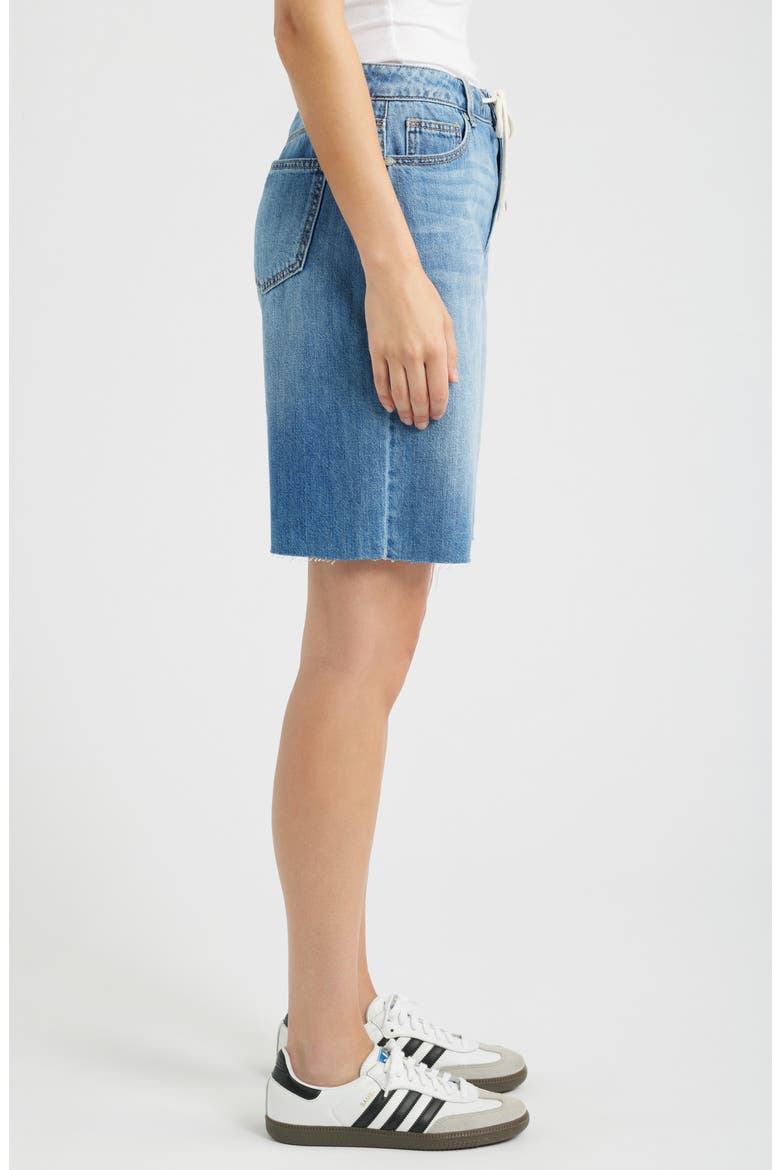 Raw Hem Drawstring Long Denim Shorts, Alternate, color, YONKERS