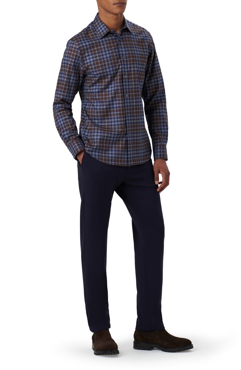 Bugatchi Julian Plaid Print Cotton Button-Up Shirt, Alternate, color, 