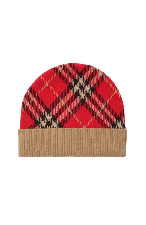 Check Wool Beanie