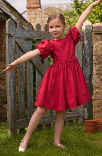 Kids' Bow Accent Satin Party Dress