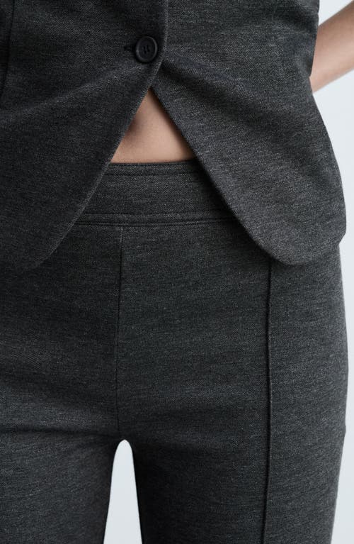 Mango Seamed Flare Leg Pants In Grey