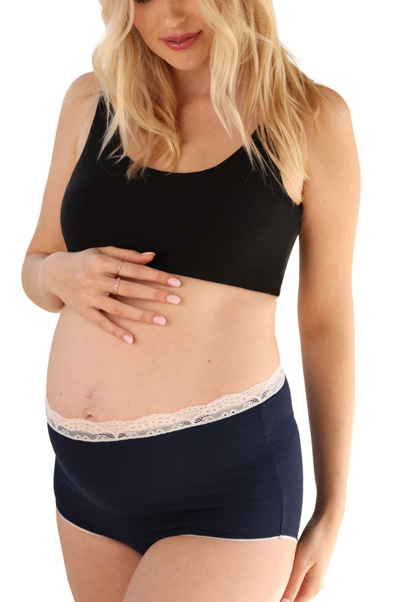 Angel Maternity Assorted 2-Pack Maternity Briefs, Alternate, color, Navy/ Grey