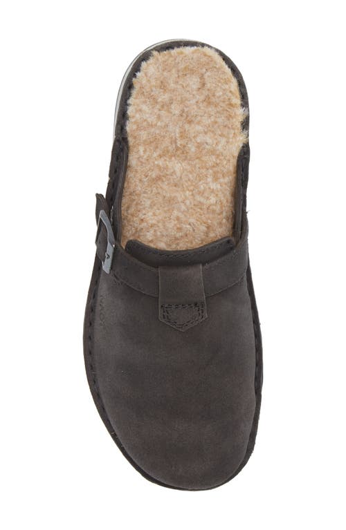Naot Martos Faux Shearling Mule In Oily Midnight Suede