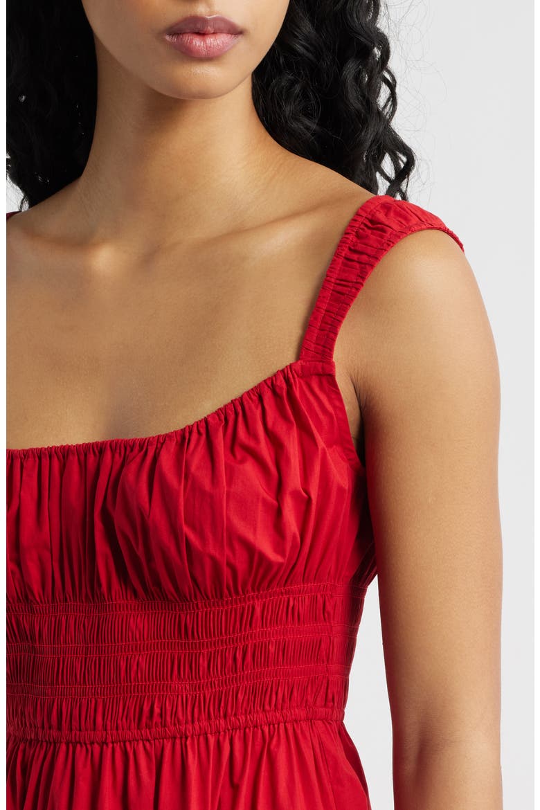 Clover Organic Cotton Poplin Tiered Sundress, Alternate, color, DEEP TOMATO