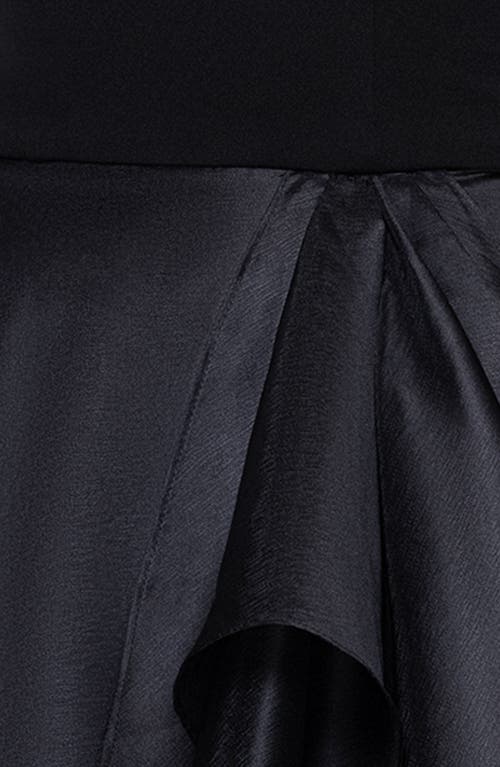 Betsy & Adam Plus Size Mixed-material Strapless Ball Gown