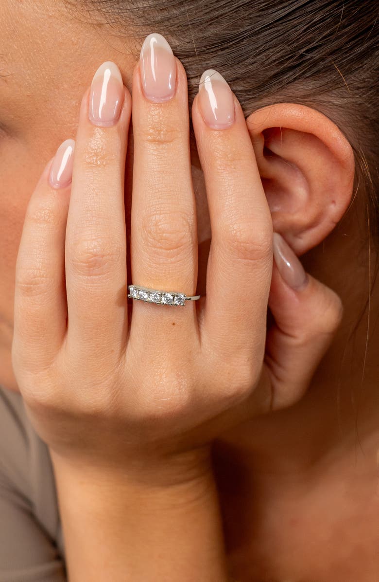 Sterling Forever Rowan Cubic Zirconia 5-Stone Ring, Alternate, color, Silver