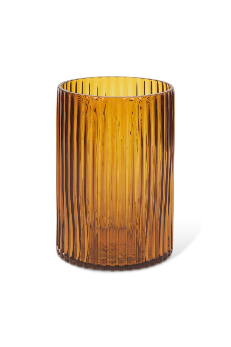 Dawn Ribbed Glass Vase, Main, color, Yellow