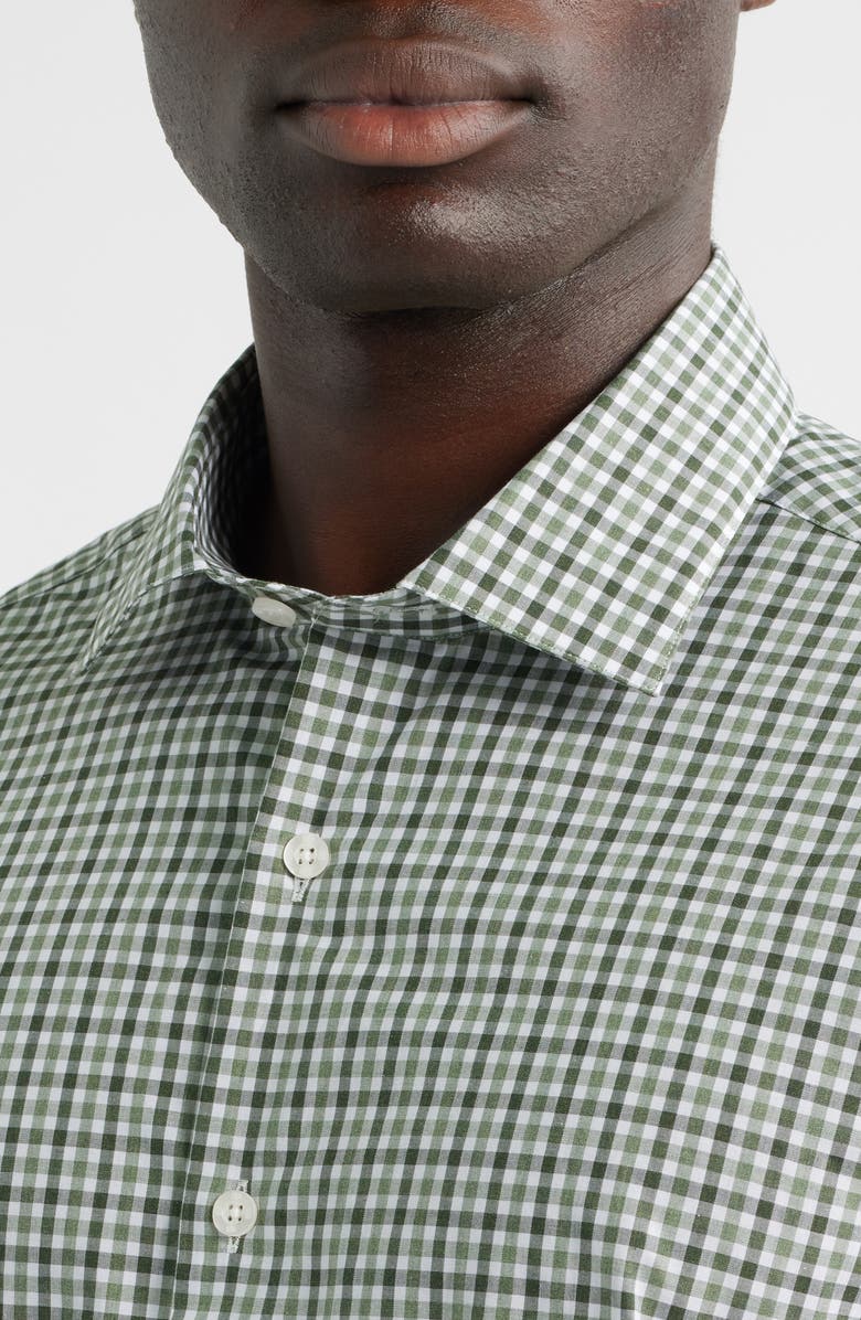 Scott Barber Regular Fit Gingham Cotton Button-Up Shirt, Alternate, color, Sage