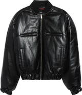 LU
U DAN Riot Faux Leather Bomber Jacket