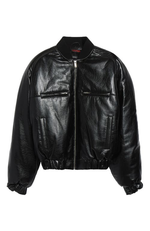 Lu'u Dan Riot Faux Leather Bomber Jacket In Black