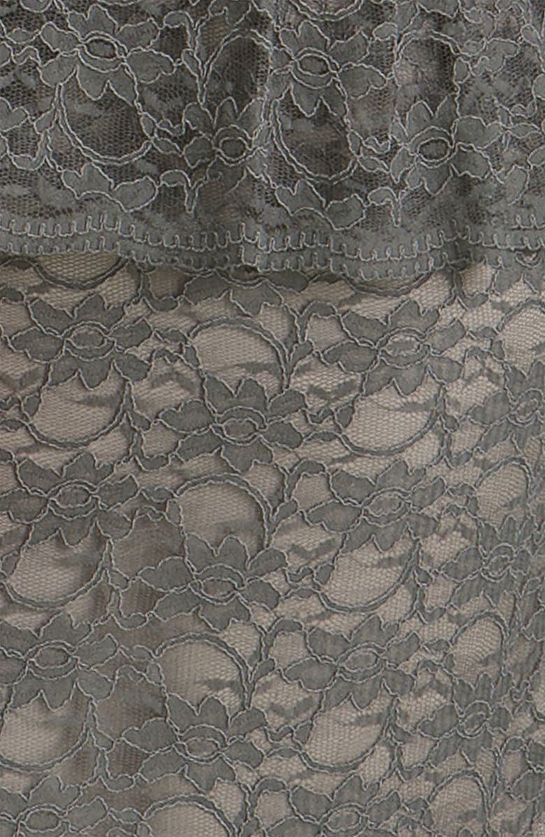 Eliza J Peplum Lace Overlay Sheath Dress, Alternate, color, 