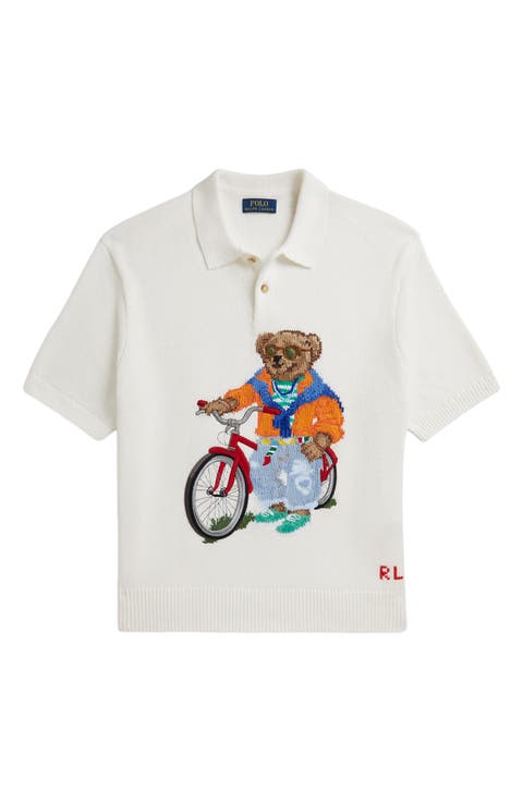 Polo Bear Intarsia Polo Sweater