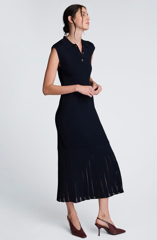 Kenneth Cole Collared Polo Sweater Dress In Blue