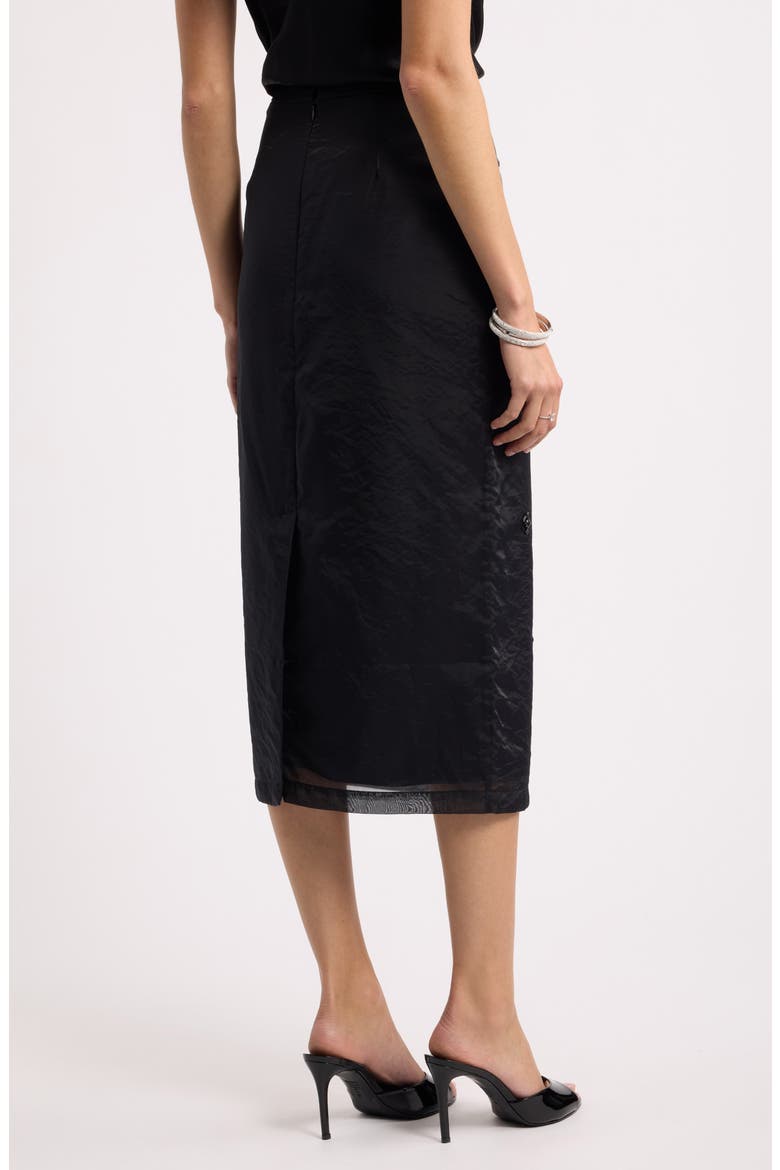 Embellished Column Midi Skirt, Alternate, color, BLACK