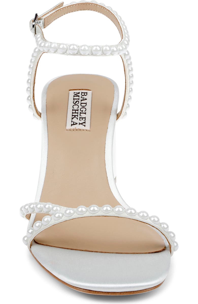 Badgley Mischka Collection Giabella Ankle Strap Sandal, Alternate, color, White Satin