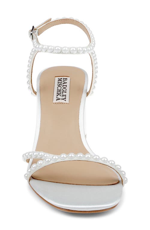 Badgley Mischka Collection Giabella Ankle Strap Sandal In White