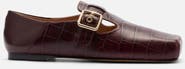 MARC NOLAN Sutton Croc Embossed Leather Mary Jane Flat