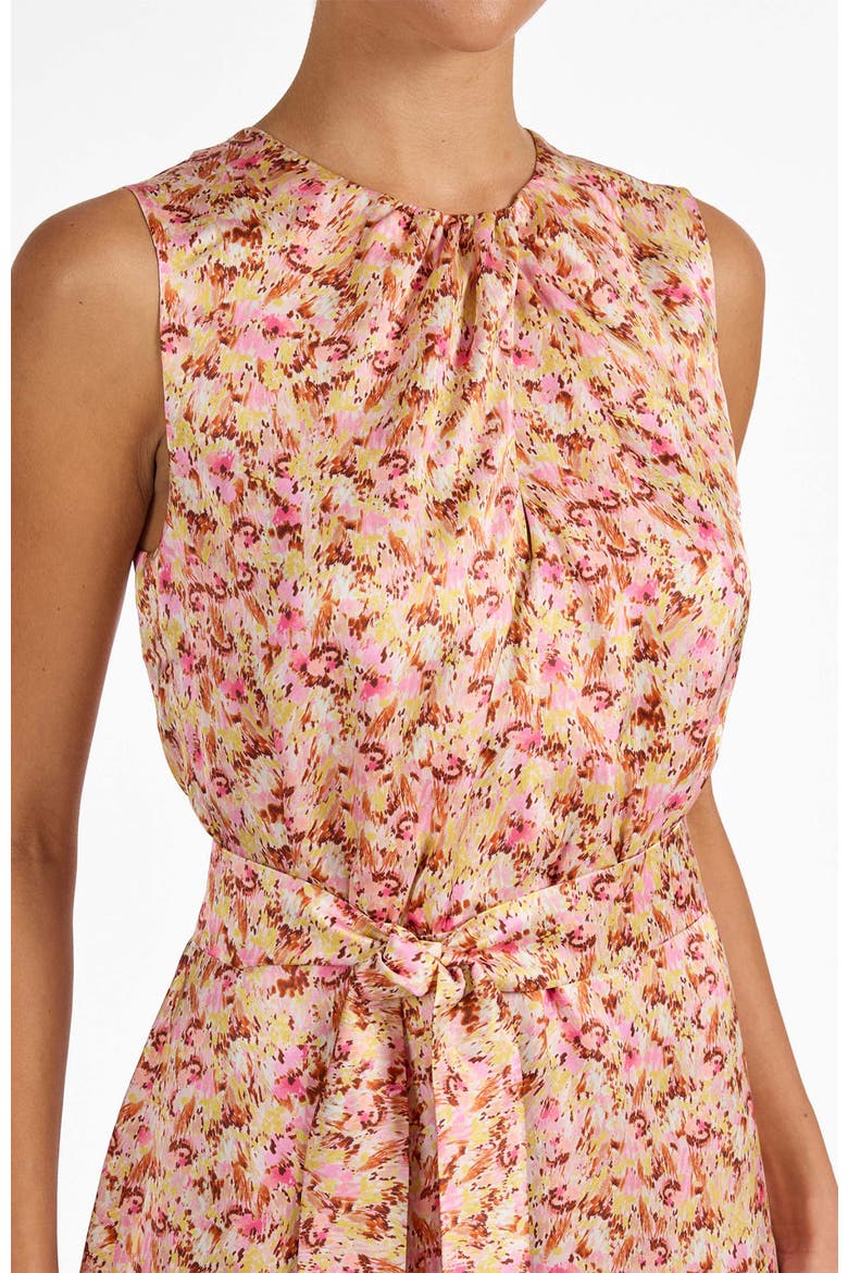 Dalby Sleeveless A-line Dress in Floral Silk Blend, Alternate, color, Sweet Pink