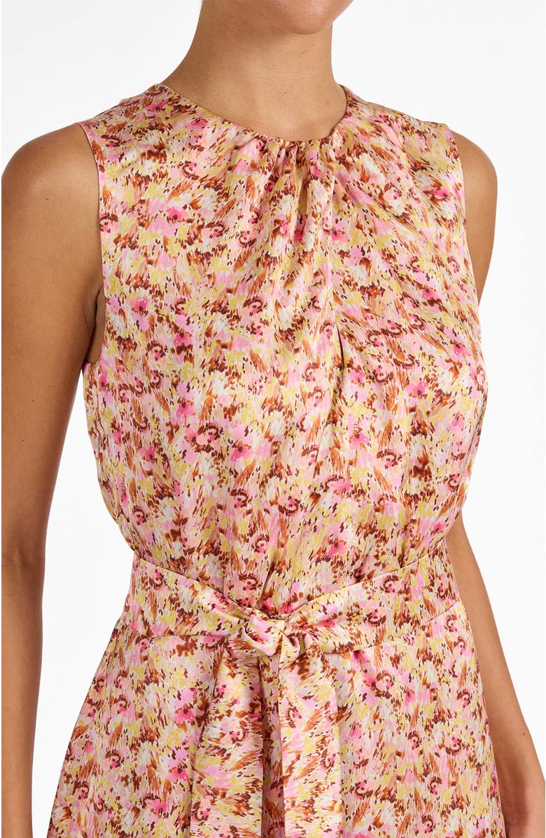 Santorelli Dalby Sleeveless A-line Dress in Floral Silk Blend, Alternate, color, Sweet Pink