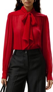 Lilysilk Bow Tie Sheer and Lightweight Silk Jasmine Blouse