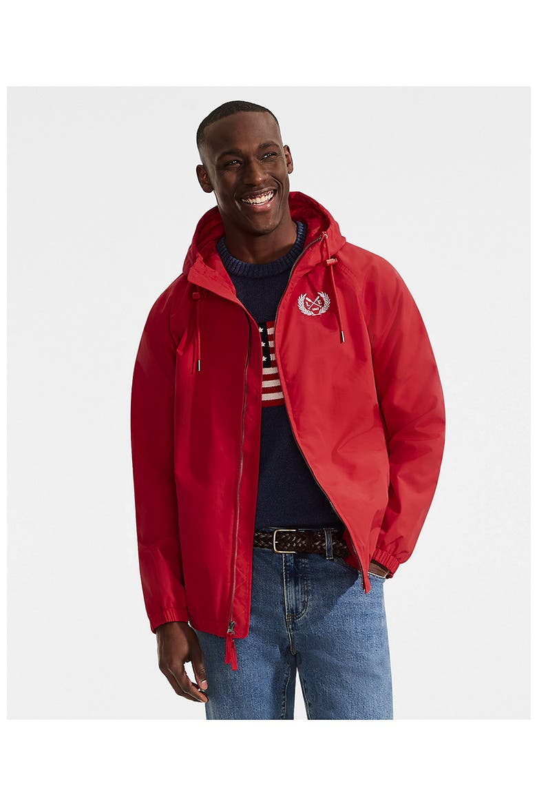 Squall Varsity Jacket, Alternate, color, Compass Red/White