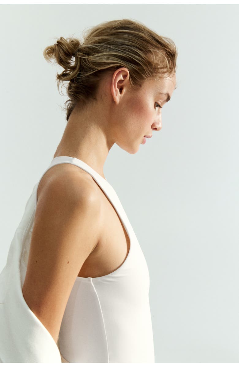 H&M Sleeveless Thong Body, Alternate, color, White