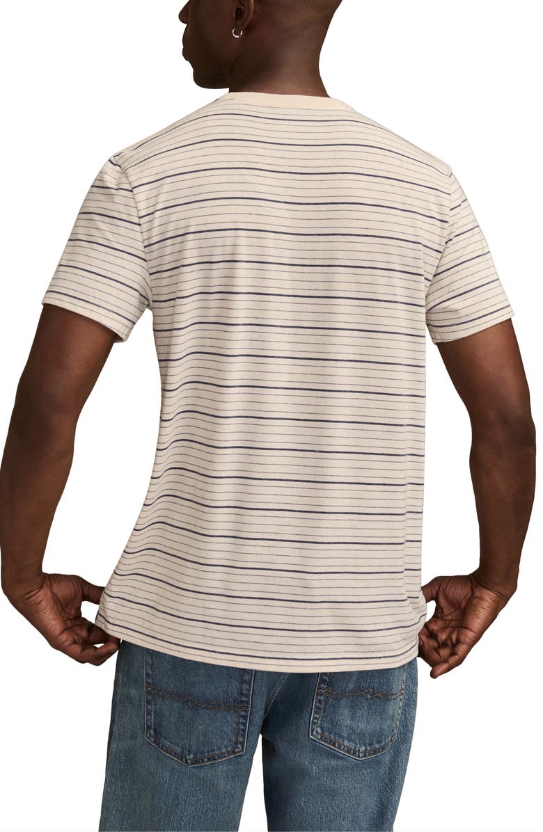 Lucky Brand Stripe Crewneck T-Shirt, Alternate, color, White