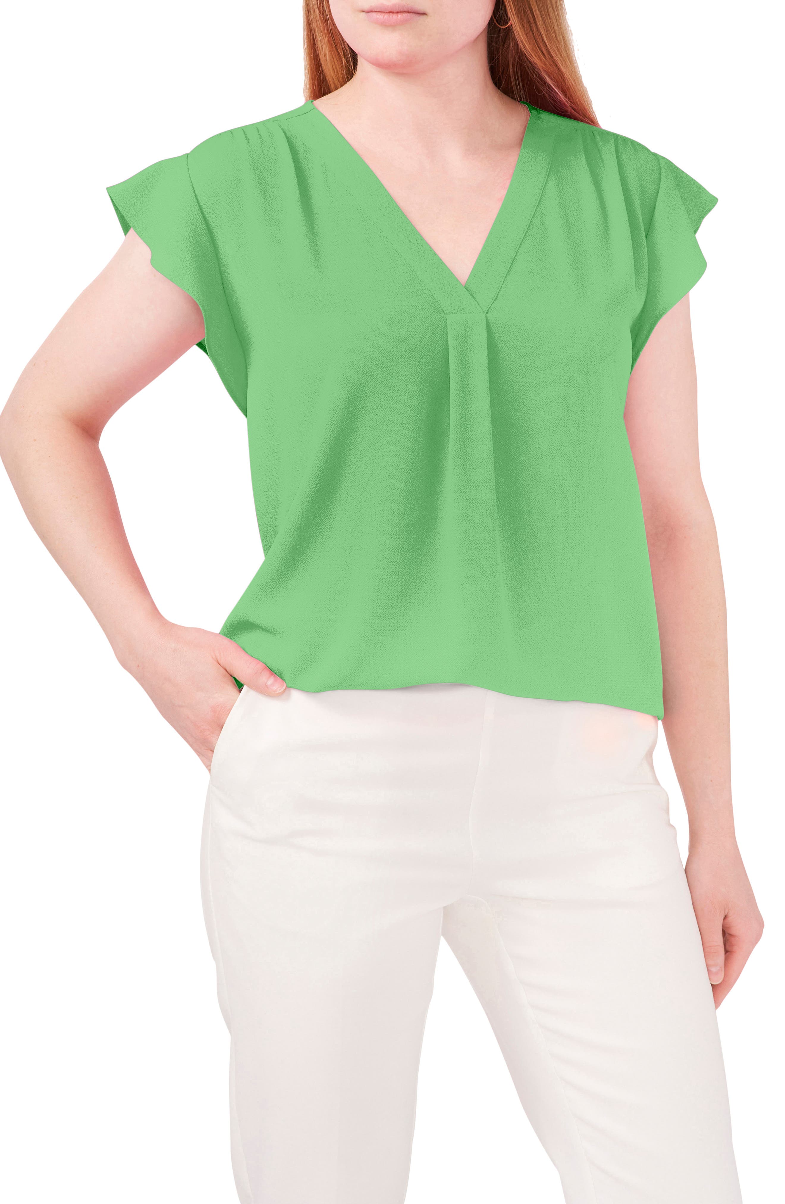 chaus split neck blouse