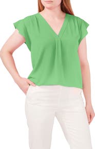 Chaus Print Flutter Sleeve Blouse