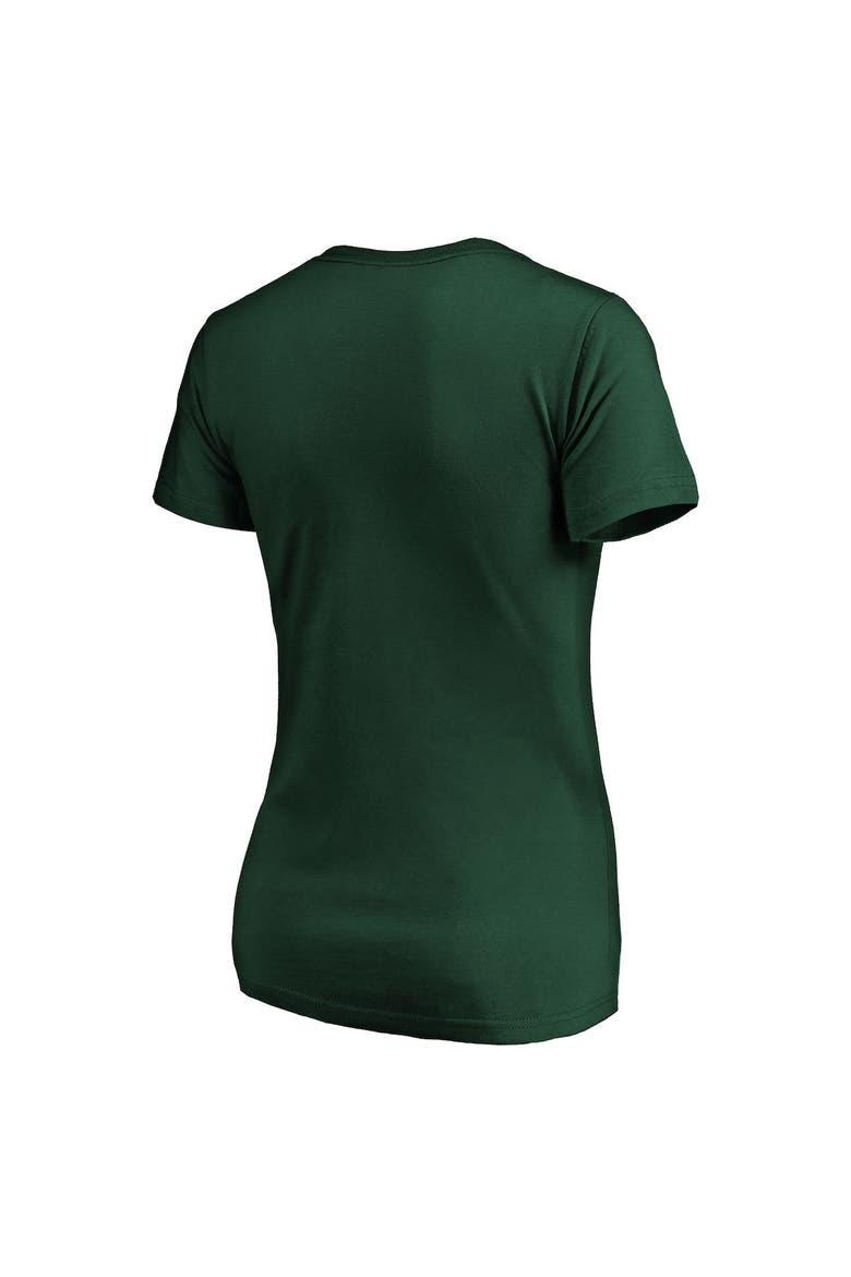 Women's Fanatics Branded Green Oakland Athletics Core Official Logo V-Neck T-Shirt, Alternate, color, Green