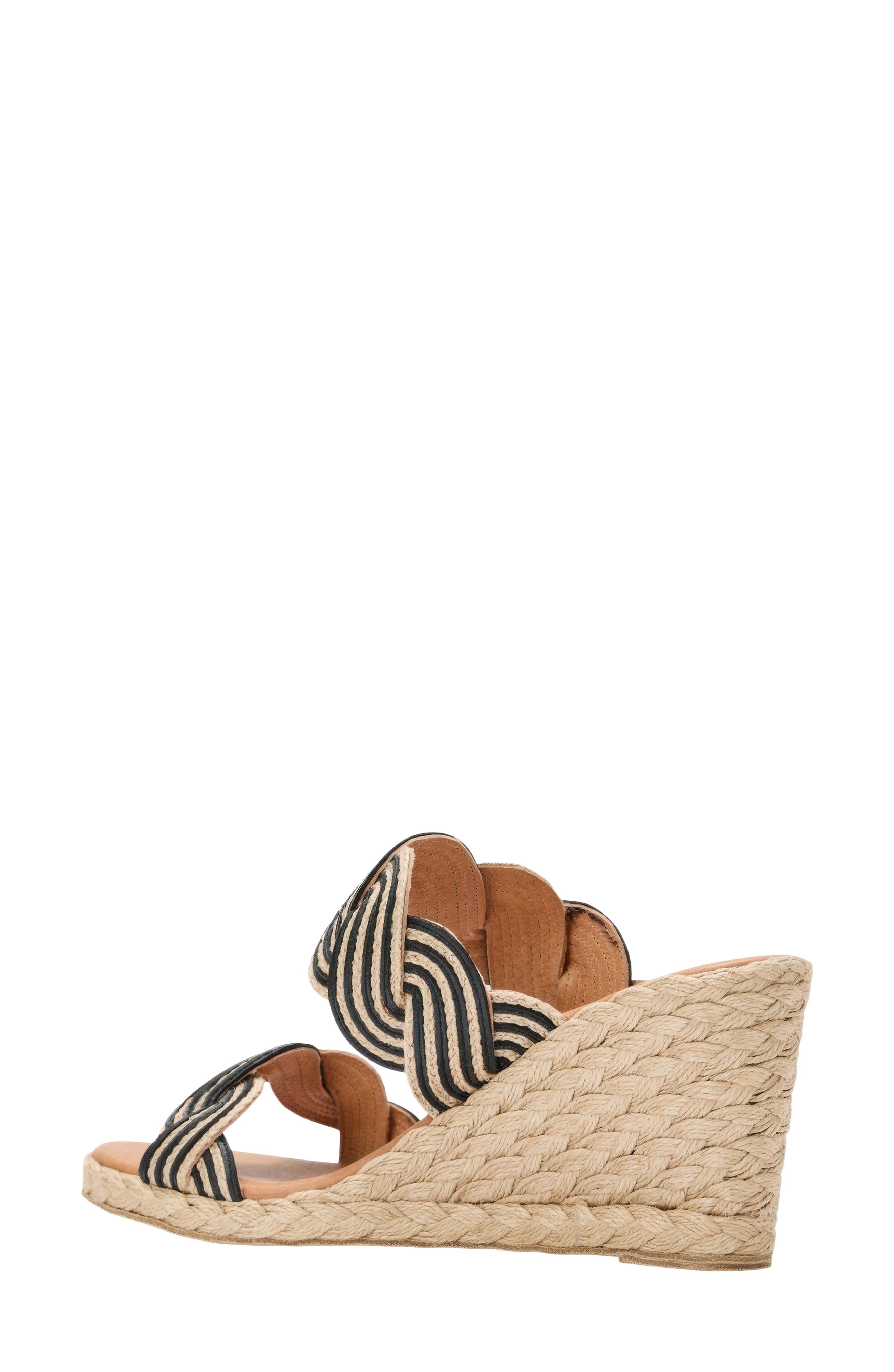 André Assous Nolita Twist Wedge Slide Sandal, Alternate, color, Natural/ Black