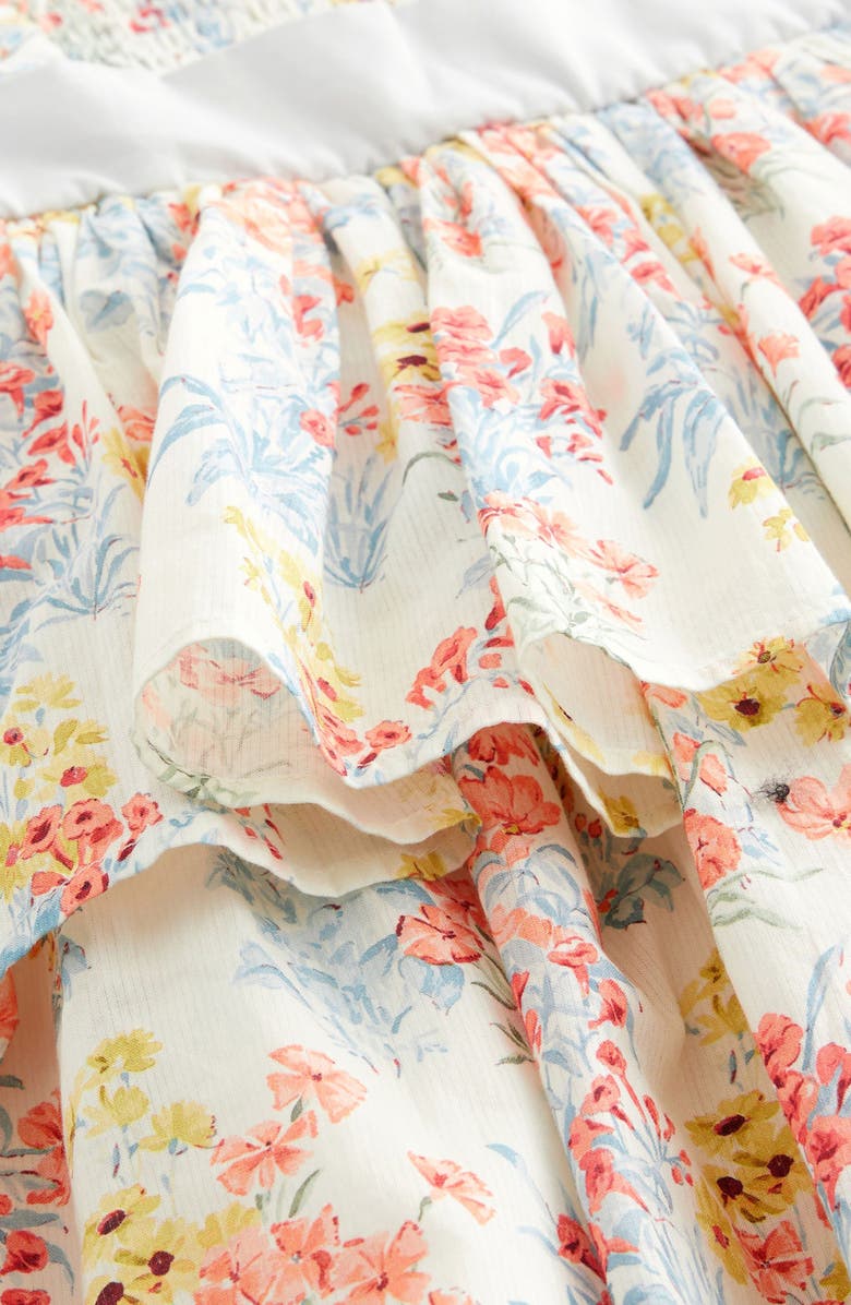 Laura Ashley Kids' Smocked Flutter Sleeve Tiered Cotton Dress, Alternate, color, 