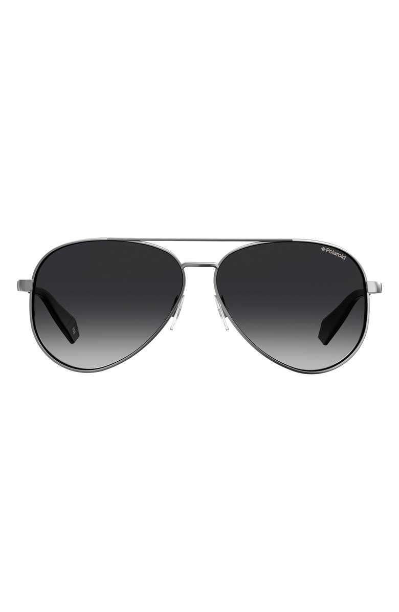Polaroid 61mm Polarized Aviator Sunglasses, Main, color,