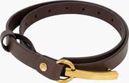 Modenaire Slim Leather Minimal Hardware Bar Buckle Belt