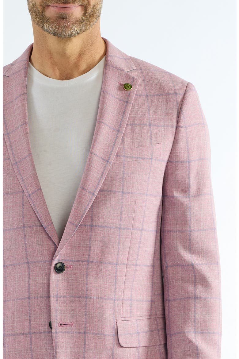 Windowpane Wool Blend Sport Coat, Alternate, color, BERRY