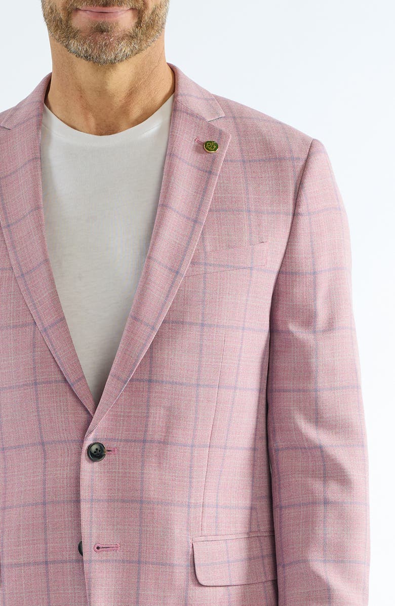 CRICKETEER Windowpane Wool Blend Sport Coat, Alternate, color, Berry