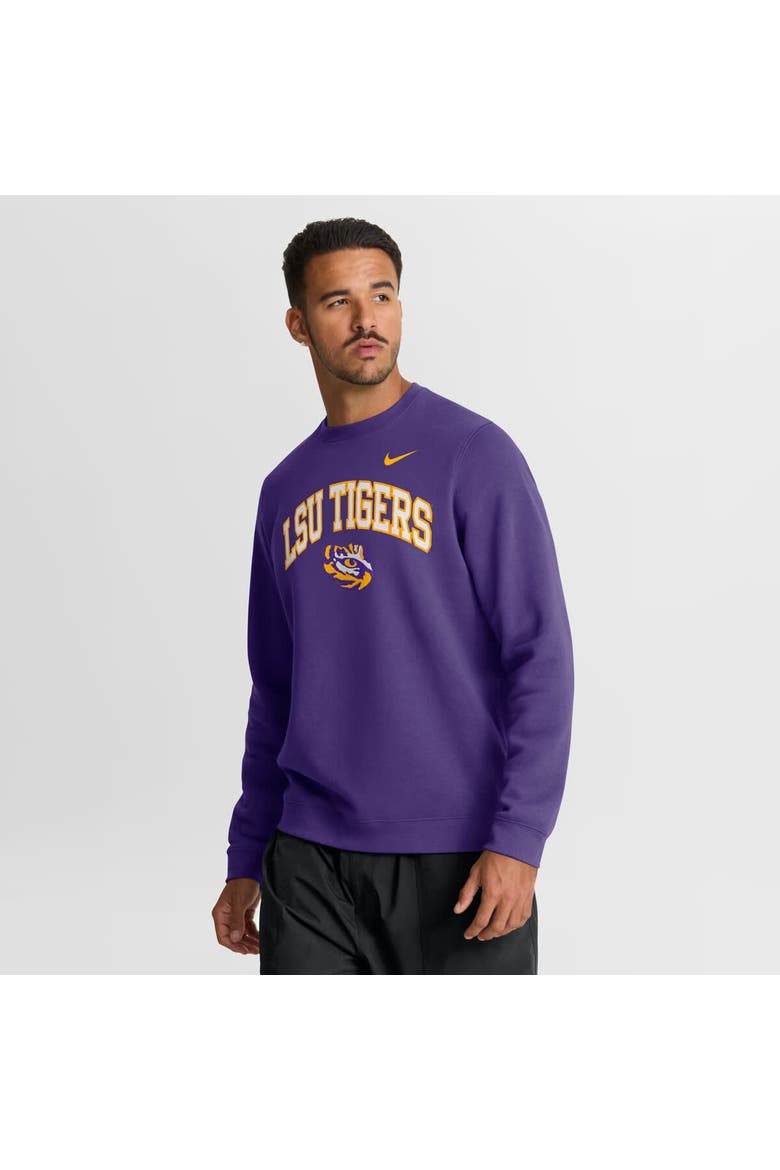 Men's Nike Purple LSU Tigers Arch Pullover Sweatshirt, Main, color, Purple